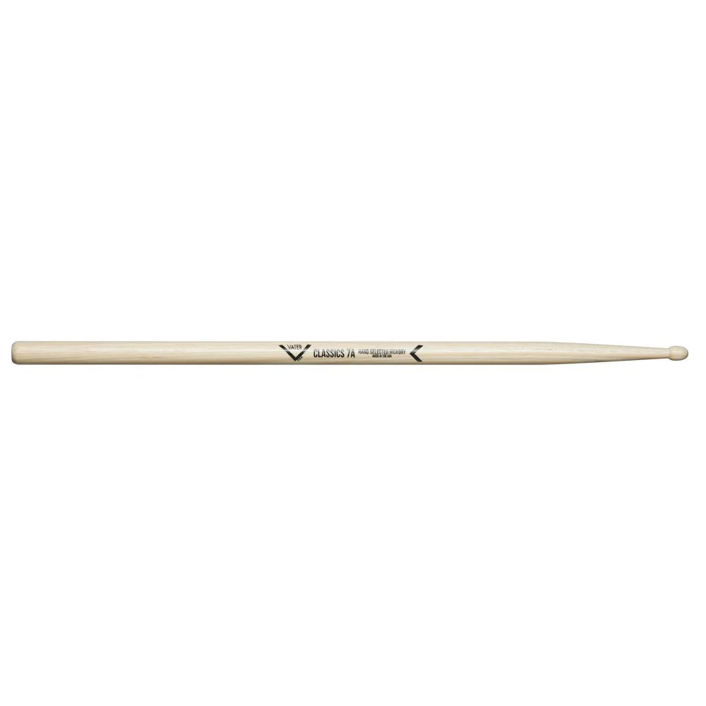 Vater VHC7AW Classics 7A American Hickory Wood Tip Drumsticks (Pair)
