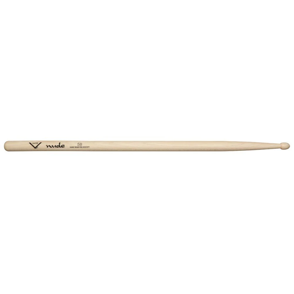 Vater VHN5BW Nude Series 5B American Hickory Wood Tip Drumsticks (Pair)