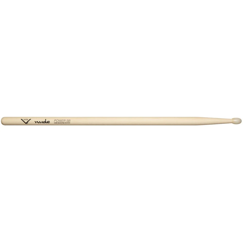 Vater VHNP5BN Nude Series Power 5B American Hickory Nylon Tip Drumsticks (Pair)