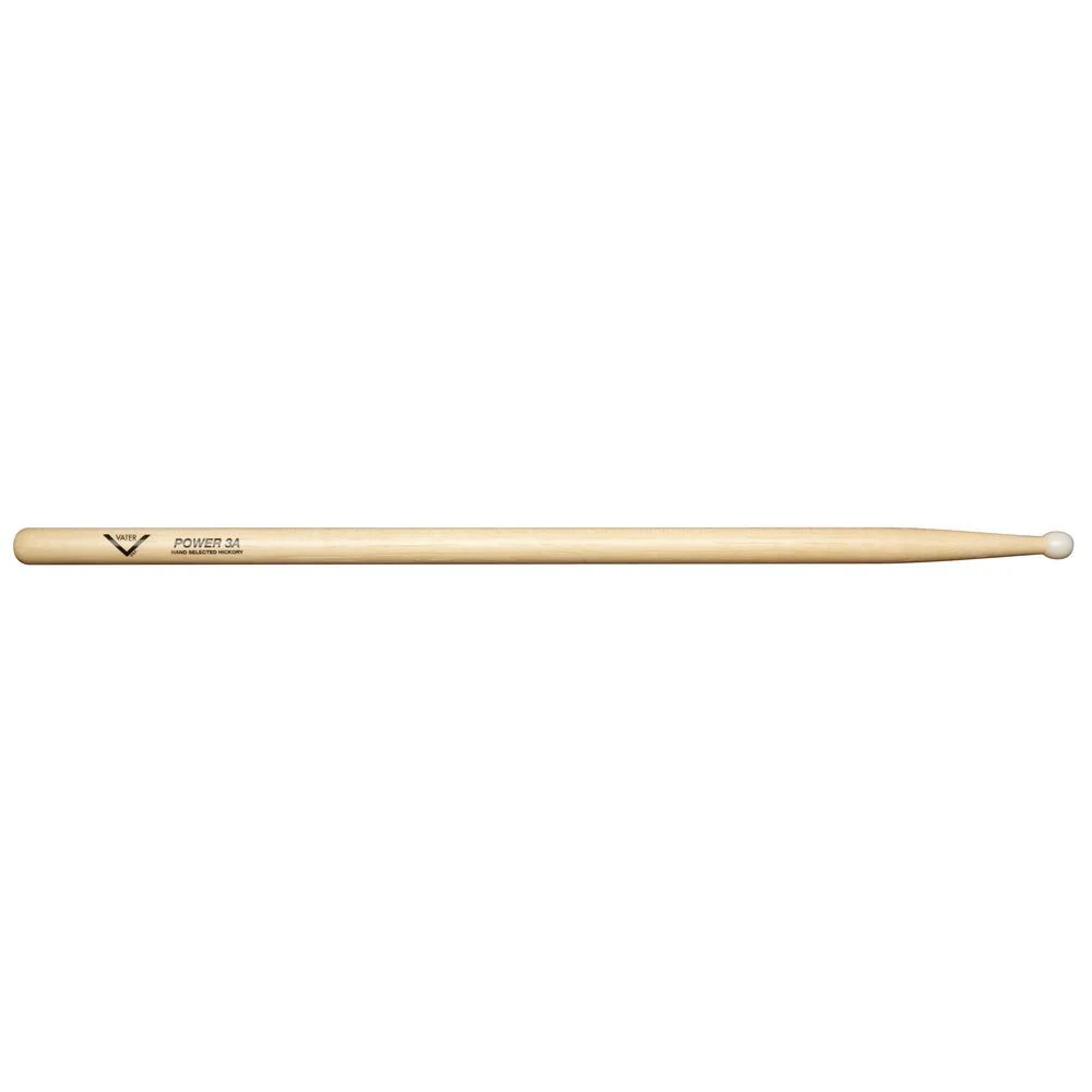 Vater VHP3AN Power 3A Ameican Hickory Nylon Tip Drumsticks (Pair)