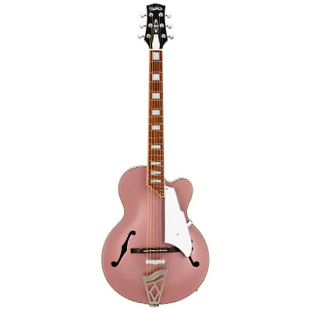 Vox Giulietta 5TPS Archtop Guitar w/ Piezo Pickup & Gig Bag (Pearl Rose)
