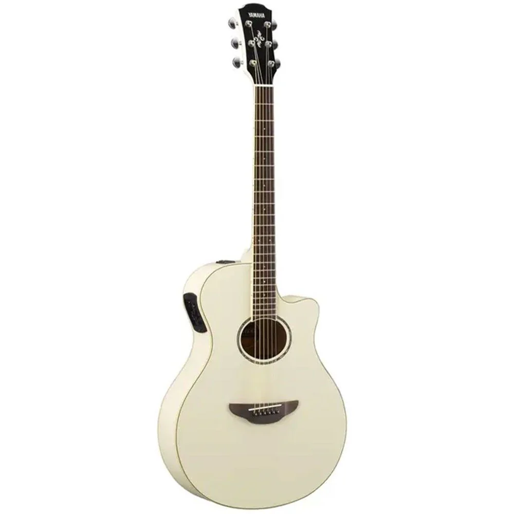 Yamaha APX600 Thin-Line Acoustic Guitar w/ Cutaway & Pickup (White)