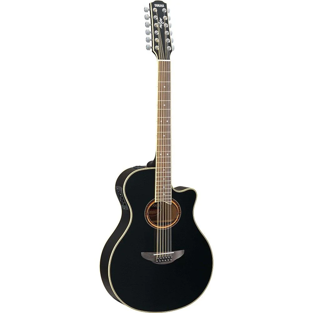 Yamaha APX700II Thin-Line 12-String Acoustic - Solid Top Cutaway & Pickup (Black)