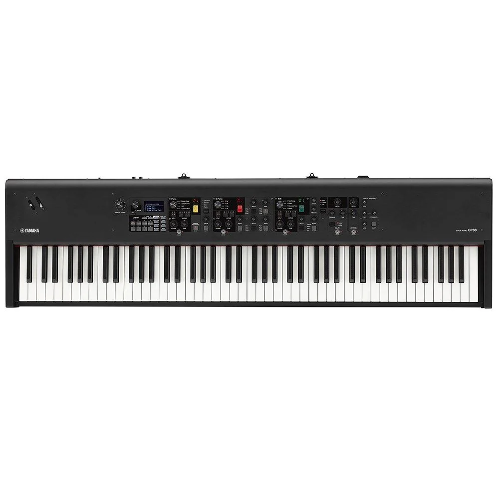 Yamaha CP88 Digital Stage Piano w/ Natural Wood Graded Hammer Keyboard (Black)
