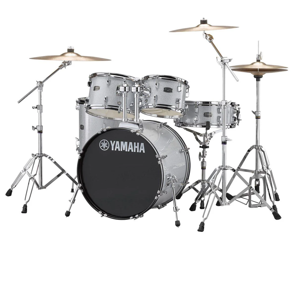 Yamaha Rydeen Euro 22" Drum Kit Pack w/ Cymbals & Hardware (Silver Glitter)